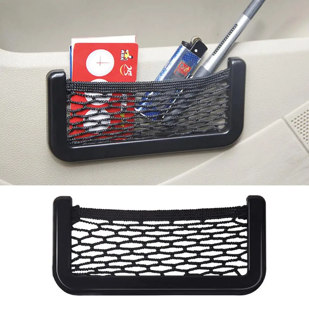 1Pcs Car Organizer Storage Bag Auto Paste Net Pocket Phone Holder Car  Accessories 20*8CM 8*15CM Universal for All Cars Velcro - AliExpress