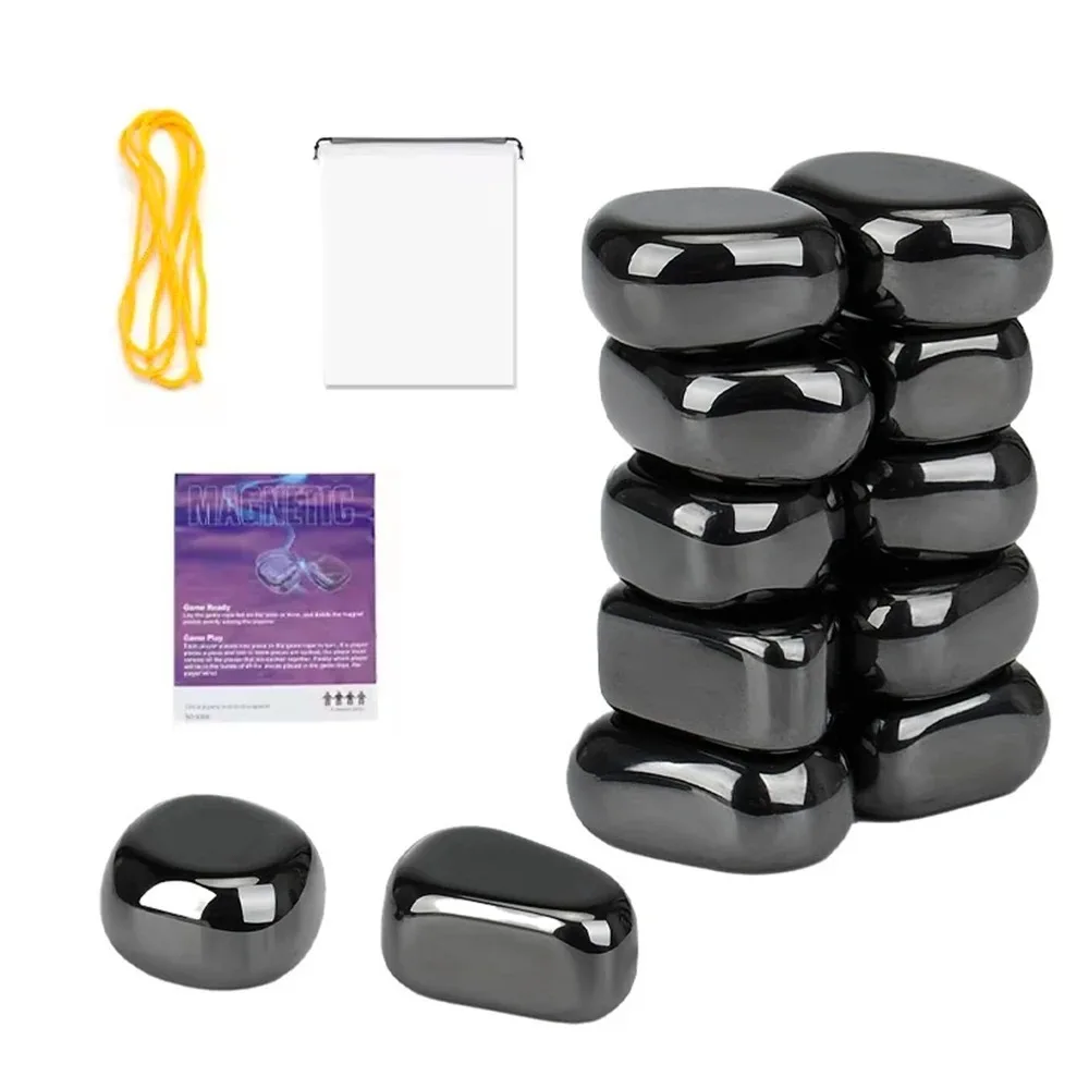 Polished Black Lodestone Magnetic Blocks Multi-functional Relieve Stress Entertainment Magnetic therapy Fridge Magnets