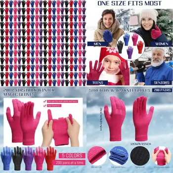 Bulk Winter Knit Gloves for Men and Women 1