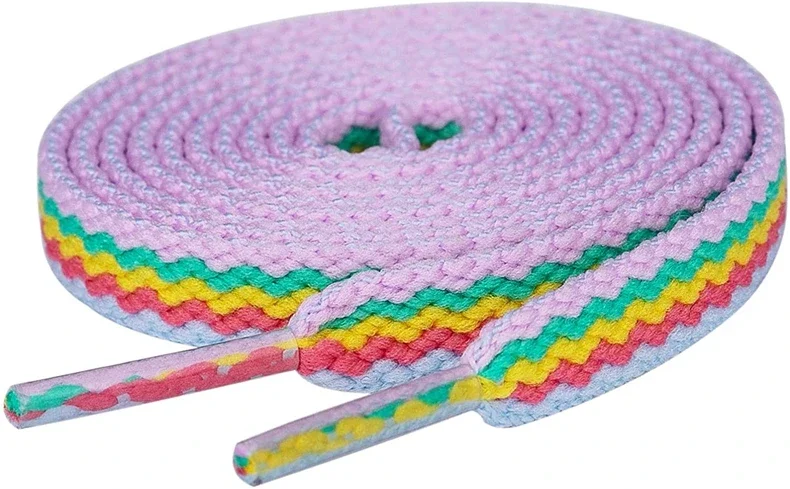 1 Paar klassische hohle gewebte Schnürsenkel Regenbogen bunte Schnürsenkel Off Sneaker weiße Schnürsenkel für AJ/AF Stitching Creative String – Detail 11