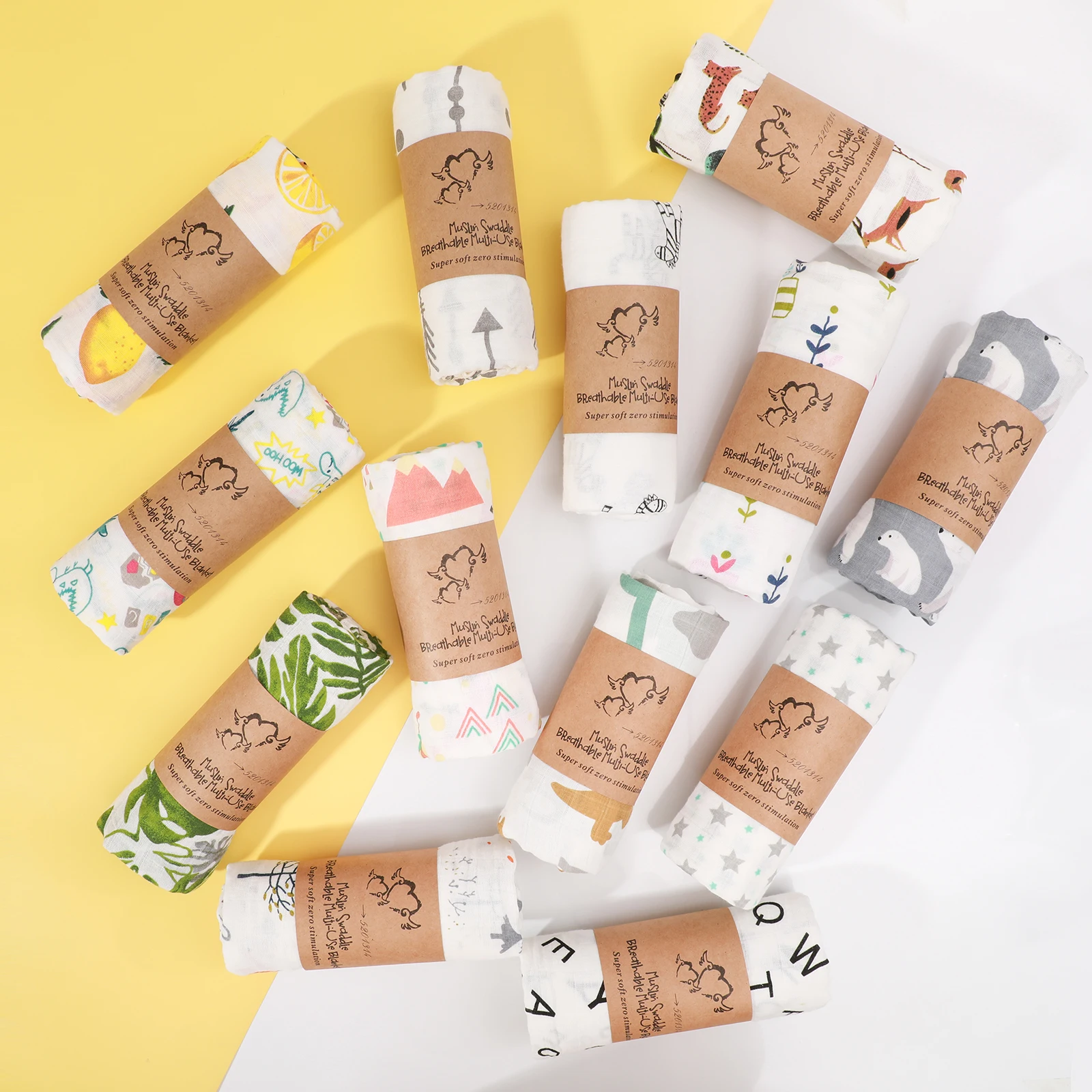Cotton Swaddle 1Pc Muslin 100% Cotton Baby Swaddles Soft Newborn Wrap INS Style Infant Blankets 120*110CM