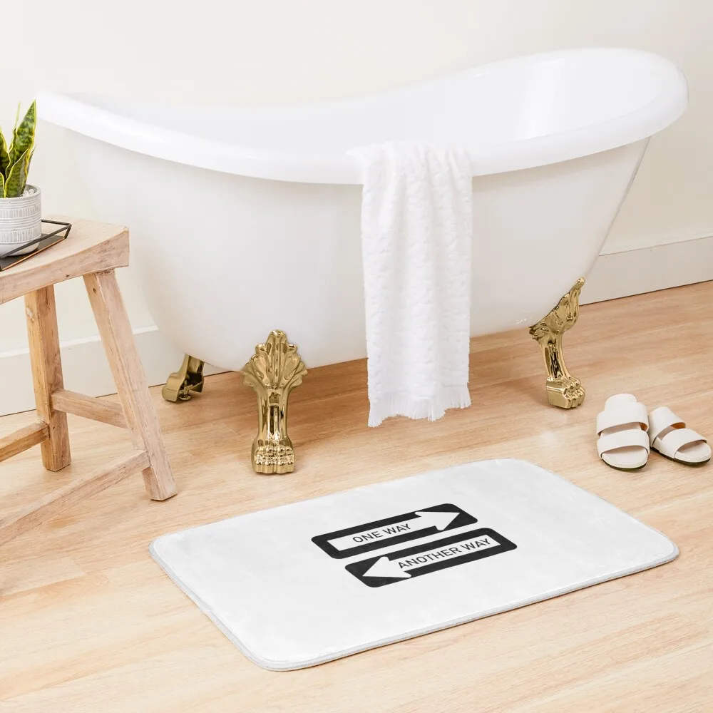 

One Way Street Signs Bath Mat Showers Bath Rugs Toilet Floor Mat