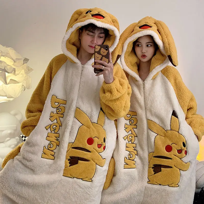 Pokemon Pikachu Cartoon Plush Pajamas Kawaii Anime Creativity