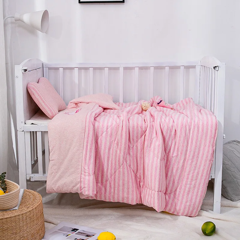 Children Summer Quilt Summer Cool Comforter Swaddling Cotton Crib Kindergarten Cartoon Air Conditioner Quilt Toddler Nap Blanket