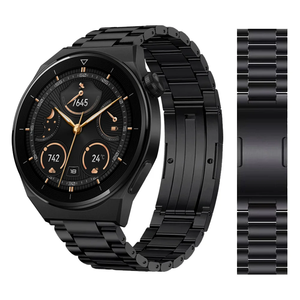 

uhgbsd 22mm Bracelet Watchband For Huawei Watch GT3 Pro 46mm Band GT2 46mm/GT 2e/GT2 Watch3 Titanium Metal Strap