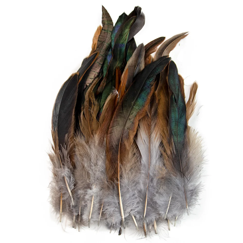 Plumas de faisán naturales para manualidades, 15-20CM, accesorios de carnaval, 50 unidades por lote, plumas de pollo, joyería artesanal para Decoración