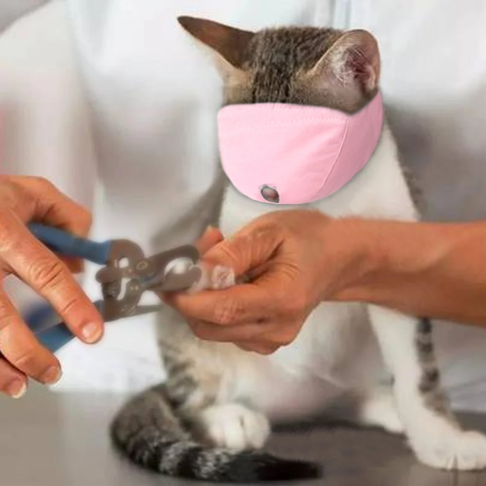 Breathable Nylon Cat Muzzles Kitten Face Masks Groomer Helpers Bath Anti-Biting Anti-scratch for Cat Grooming Tools Pet Supplies 2
