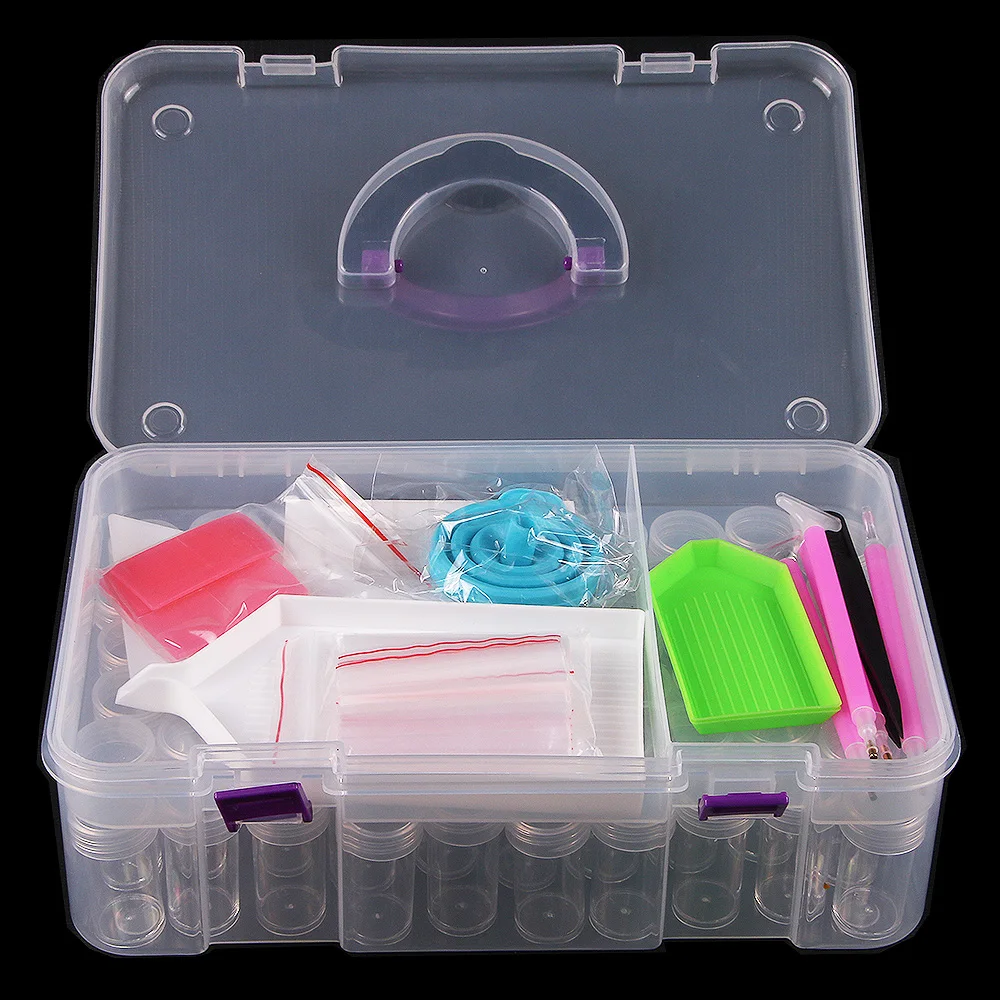 5d Diamond Painting Accessories Storage Box Container for Beads Mosaic Pen Tips Empty Tools Suitcase Containers Diamonds
