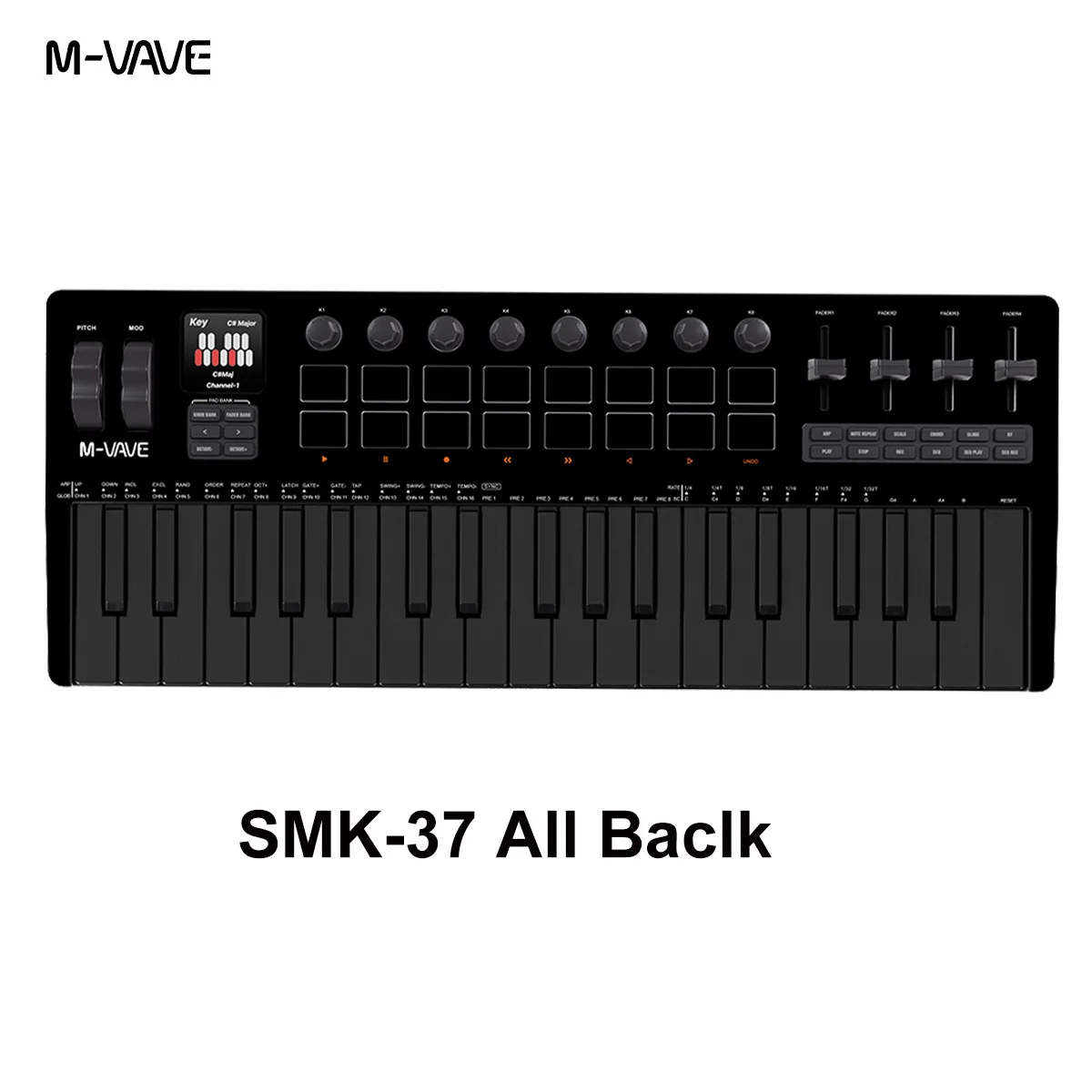 M-VAVE SMK-37 Pro 新しいワイヤレス MIDI キーボード オールインワン