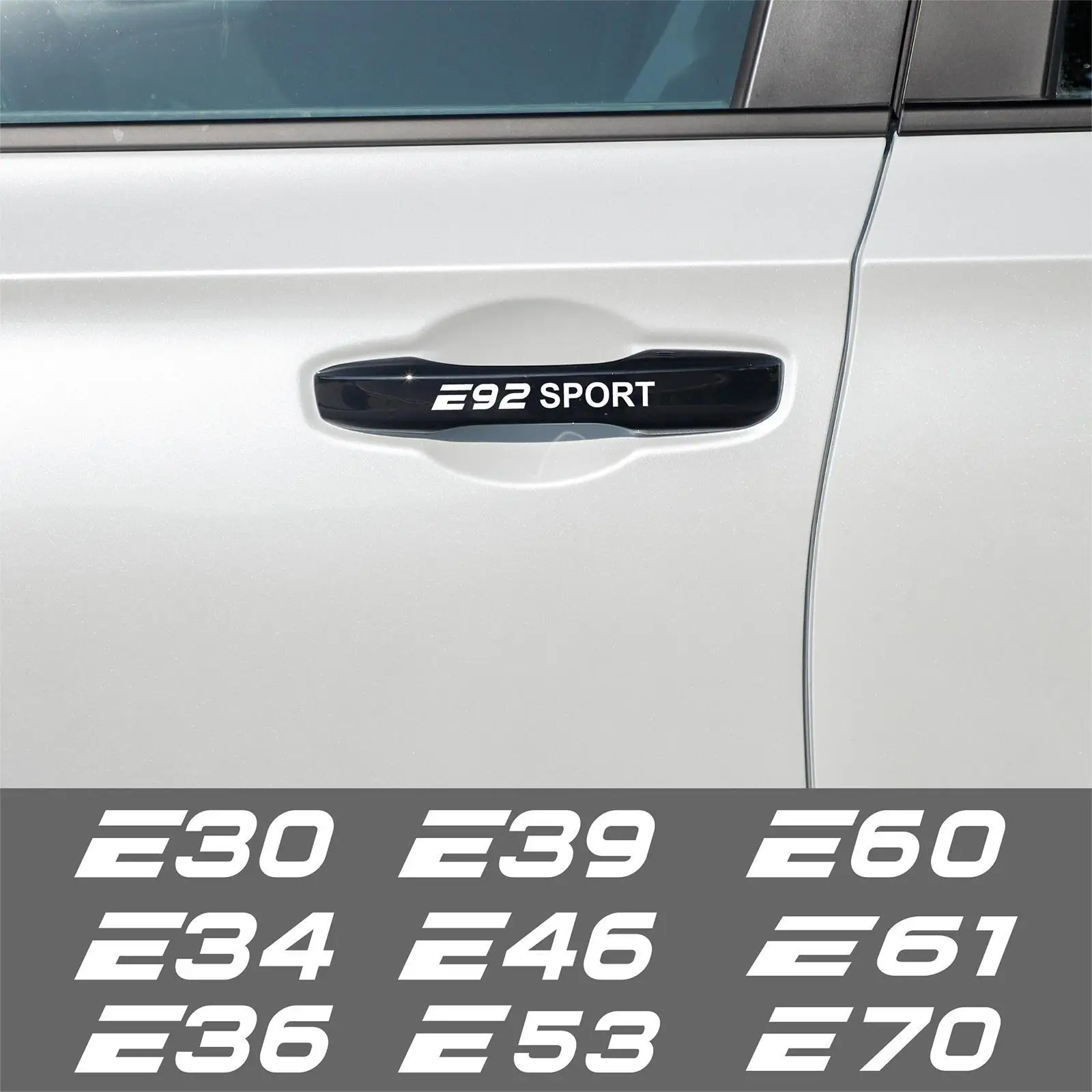 

4pcs Car Door Handle Stickers For E30 E34 E36 E39 E46 E53 E60 E61 E70 E87 E90 E91 E92 E93 Sport Auto Accessories Vinyl Decal
