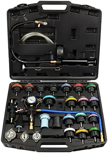 

Radiator Pressure Tester & Coolant Vacuum Refill Tool Kit, Cooling System Manual Leak Test & Pneumatic Coolant Fill Fill