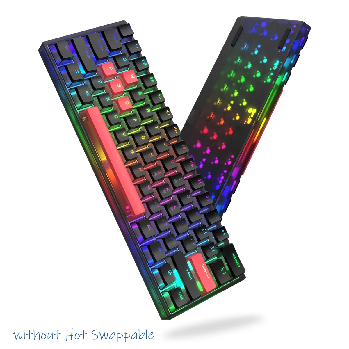 Womier WK61 Gamer Keyboard 60% Layout Hot Swappable Gateron Switch Pudding Keycap Mechanical Keyboard RGB Backlit 61 Keys for PC touch keyboard for pc Keyboards