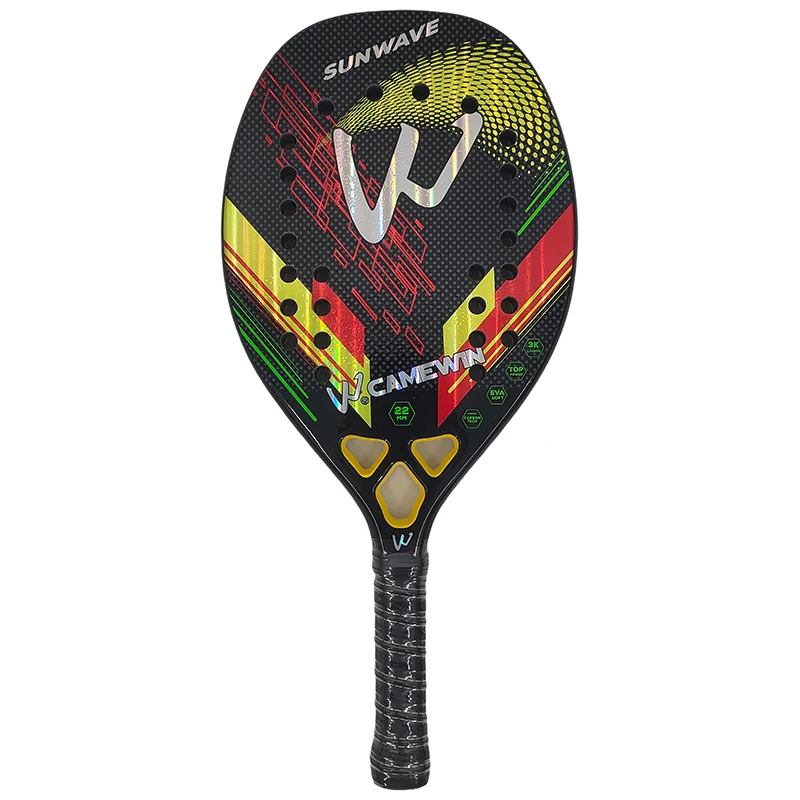 The new 3k Beach tennis racket Professional Full carbon fiber rough surface Deliver protective bag sweatband wrist care CAMEWIN