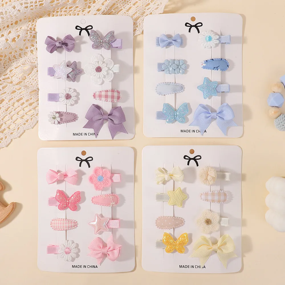 8 Teile/satz Süße Bowknot Mini Haarspange Haarspangen für Mädchen Mode Haar Clips Geschenk Set Frische Haar Zubehör – Detail 6