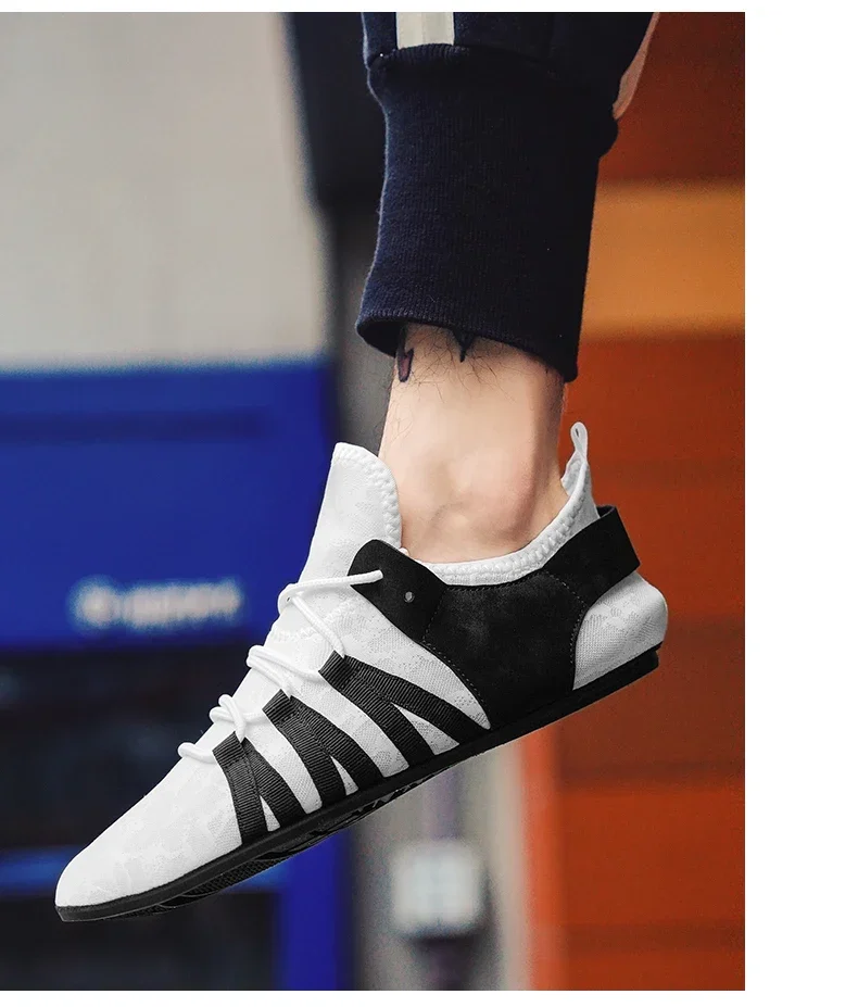 YRZL Herren-Loafer, rutschfeste Schuhe, leicht, bequem, einfarbig, flacher, dünner Boden, Freizeitschuhe, atmungsaktive Slipper für Herren – Detail 11