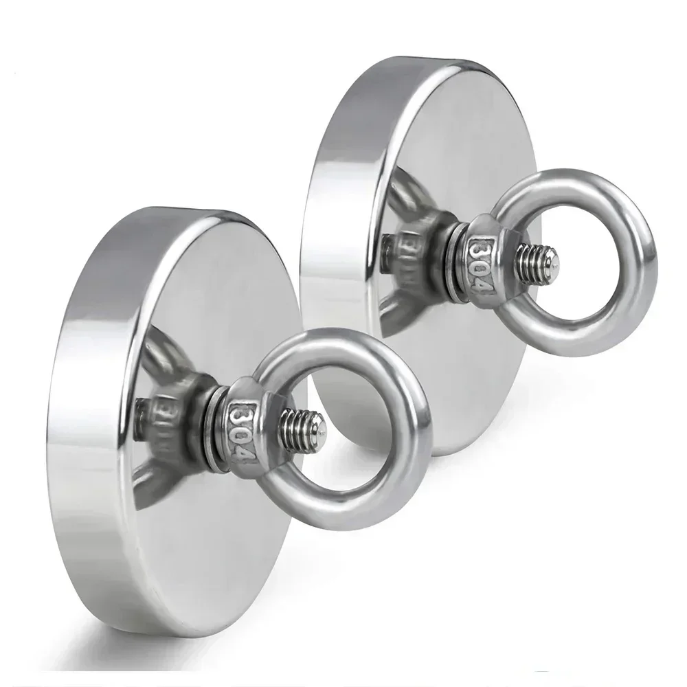 Super Strong Magnets N52 Neodymium Magnet Hooks With Countersunk Hole Eyebolt Magnetic Hooks Fishing Salvage Magnet Searcher