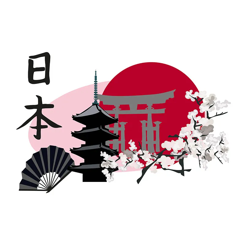 M450 Kreative Aufkleber Japanische Landschaft Aufkleber Silhouette Comic Aufkleber Anti Scratch Aufkleber Fit Für GTR VAN Kleber Aufkleber – Detail 6