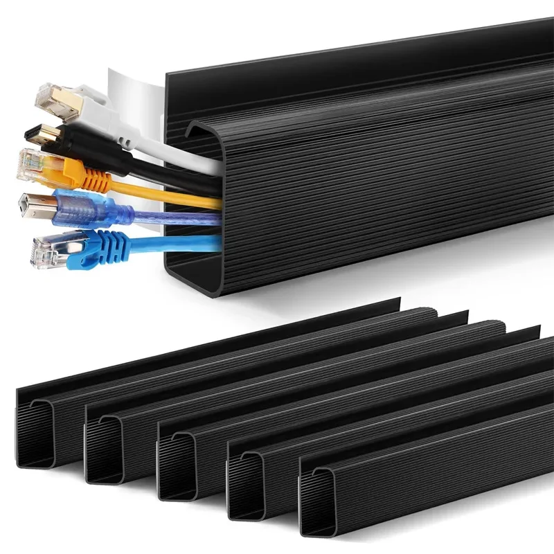 40cm PVC Desk Cable Tray Cable Management Under Desk Channel thumbnail 5