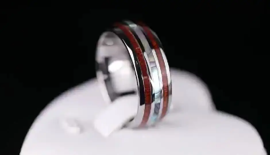 Черные кольца из карбида вольфрама шириной 8 мм для мужчин инкрустация