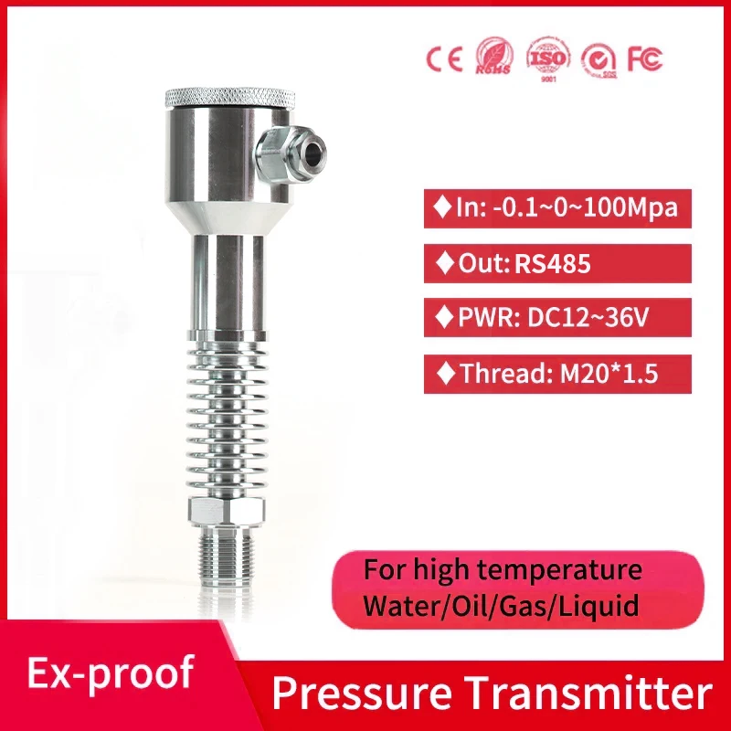 

High Temperature Industry Water Pipe Explosion Proof Pressure Sensor RS485 Oil Fuel Tank 350bar Hydraulic Pressure Transmitter