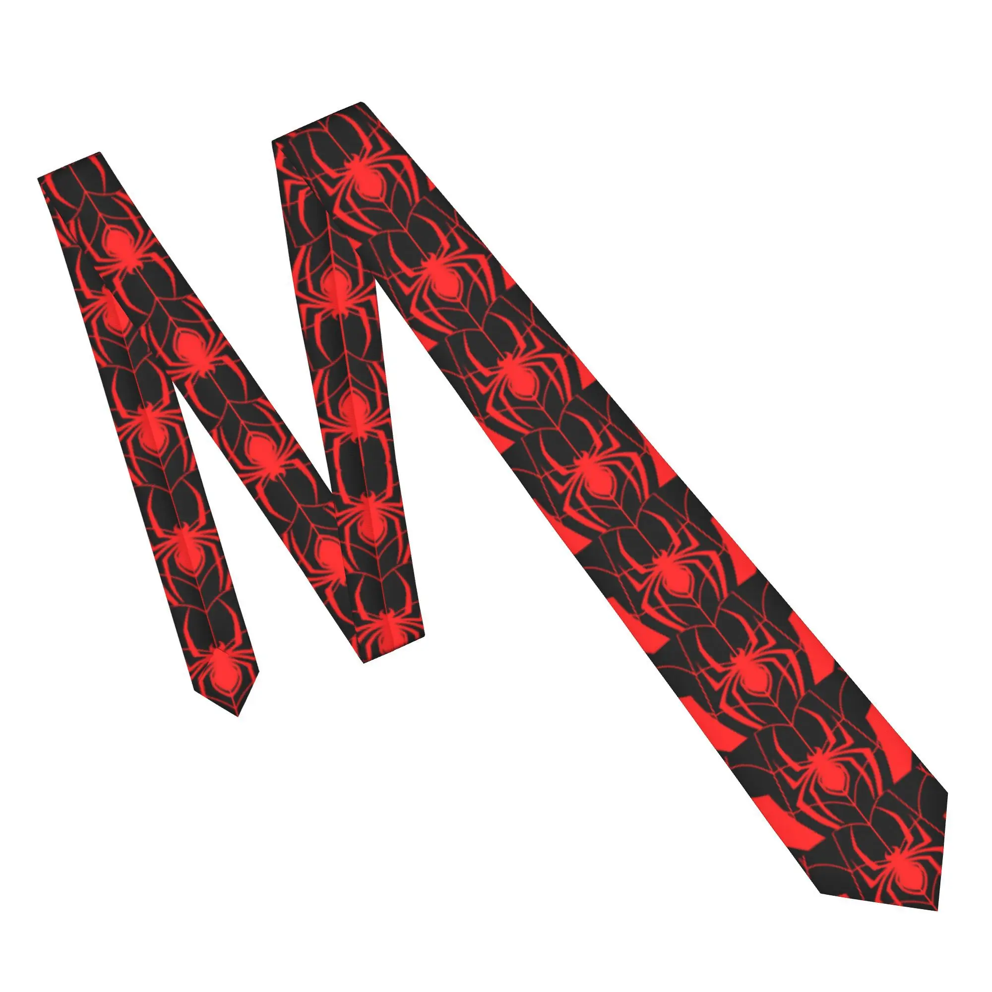 Formal Spider Cartoon Neck Tie for Office Custom Men Spider Web Cute Little Animal Neckties