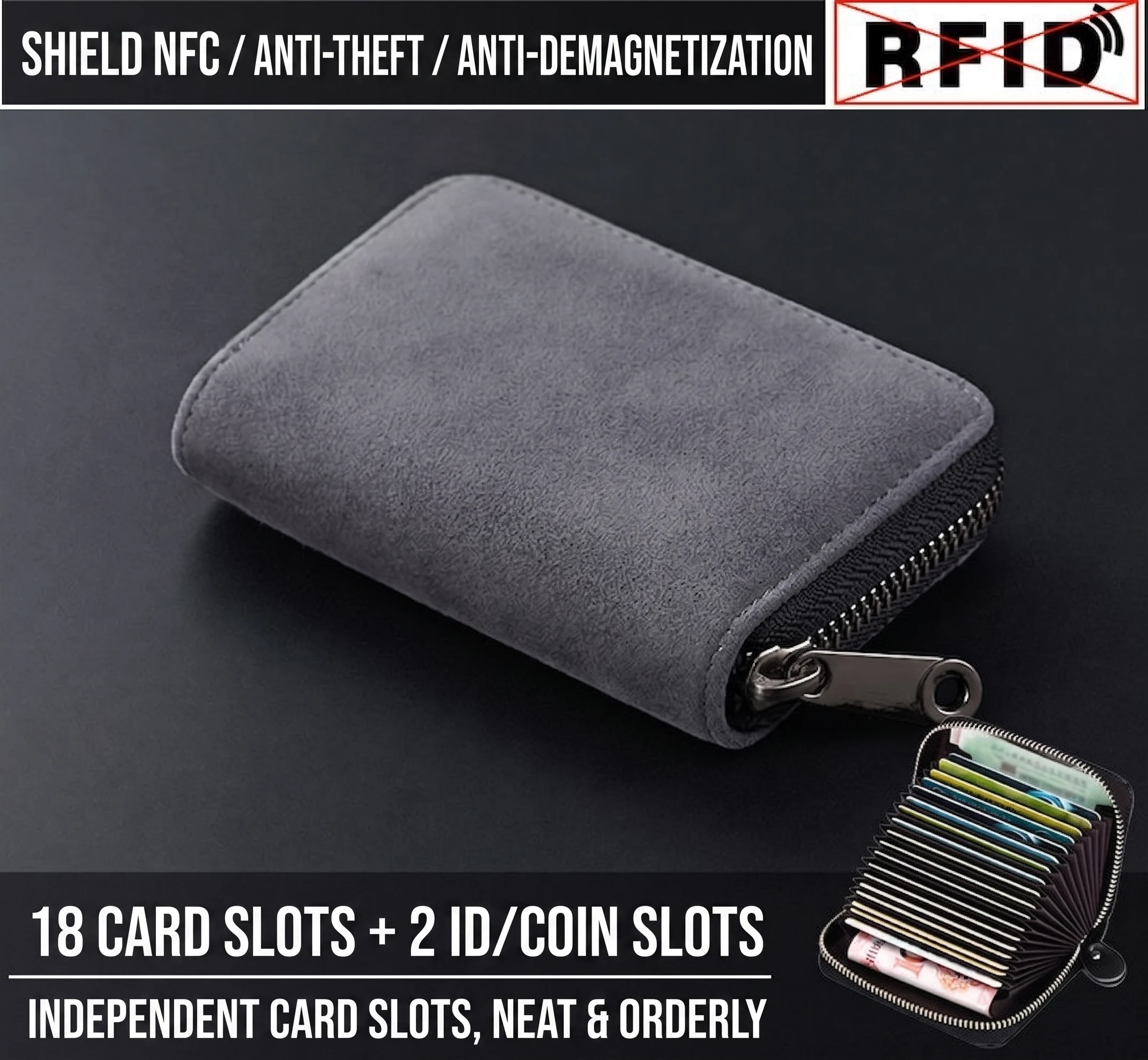 Men's Slim Metal Cardholder with Multi Card Slots - Ultra Thin and Portable Premium Organizer