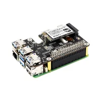 PCIe To USB 3.2 Gen1 And M.2 HAT For Raspberry Pi 5 Supports NVMe Protocol Solid State Drive Expands 4-Ch USB 3.2 Ports High 5