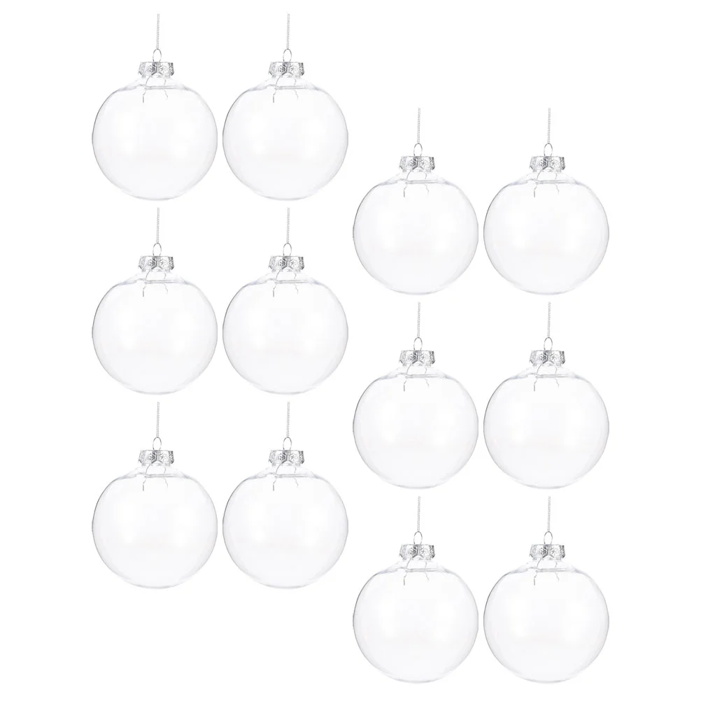 

10/12pcs Christmas Transparent Ball Plastic Fillable Bauble 8-10cm Xmas Tree Hanging Ornaments Decoration Wedding Party Gift Box