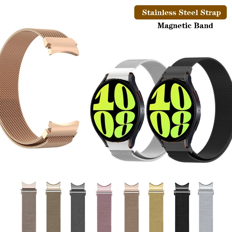

Stainless Steel Magnetic Loop Band Strap For Samsung Galaxy Watch 6 5 4 40mm 44mm / Watch6 43mm 47mm Watch5 Pro Watch4 Bracelet