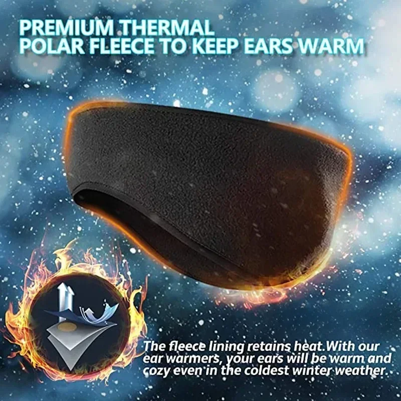 Ear Muffs Ear Protection Hairband 1Pcs Winter Fleece Earmuffs Cold Weather Ear Warmer Cover Cycling Ski Snowboard Outdoor Running Warm Ear Muff Headband Hair Band