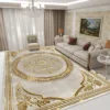 Nordic Light Luxury Gold Rugs for Living Room Large Area Home Sofa Table Area Carpet Customizable Bedroom Decor Anti-slip Mats 2