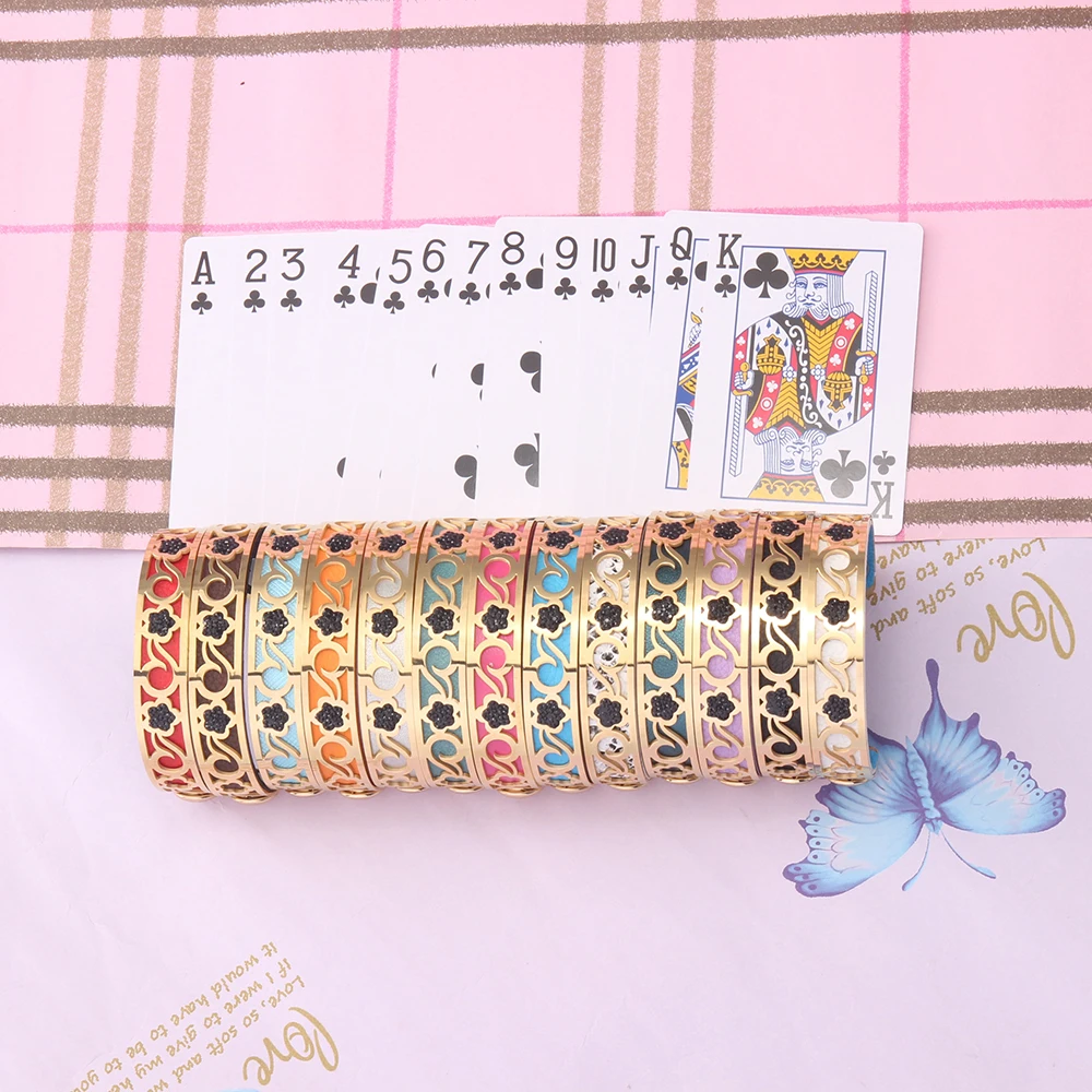 New Arrival Fashion Jewelry Flower-shaped Interchangeable Leather Bracelet For Women High Quality Stainless Steel Charm Bangles