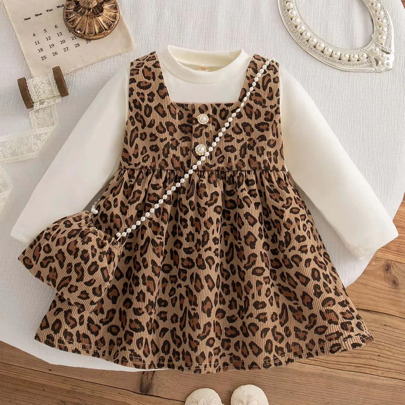 Newborn Girls Animal Print Dress 6