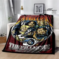 3D M-Metallicas retro Printed blanket Picnic blanket Warm Flannel blankets Home bed linings blankets for beds Birthday Gift 1