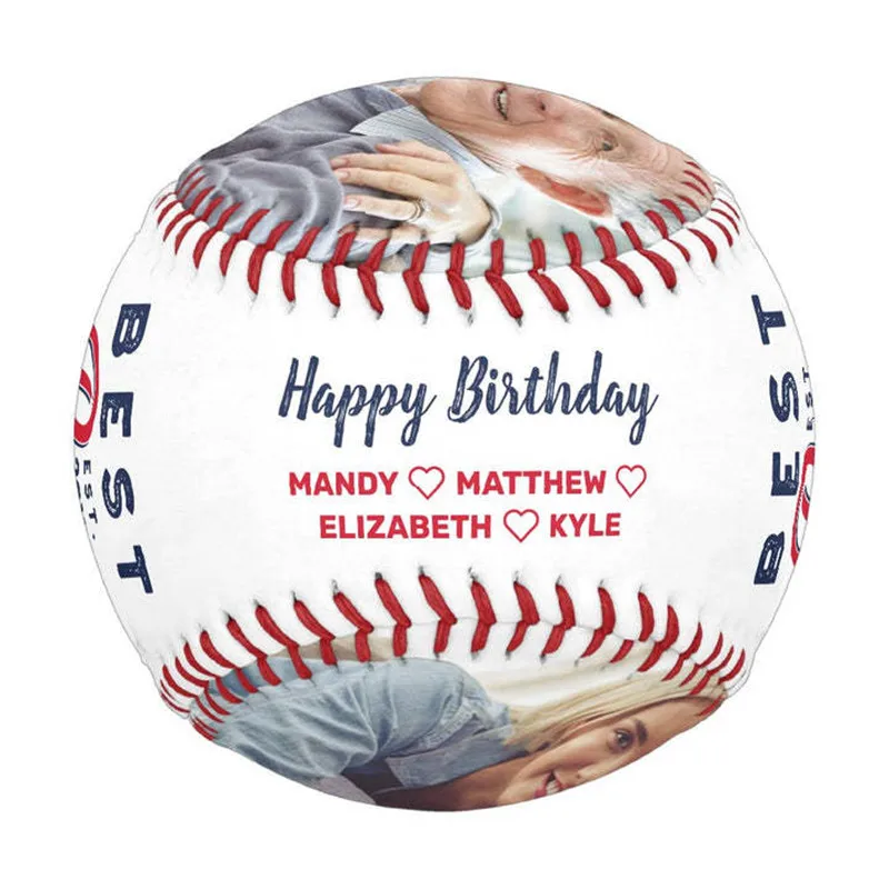 Color Digital Print Photo Baseball Hardwood Core Rubber Baseball Supports DIY Custom Father's Day Gift Holiday Gifts Souvenirs