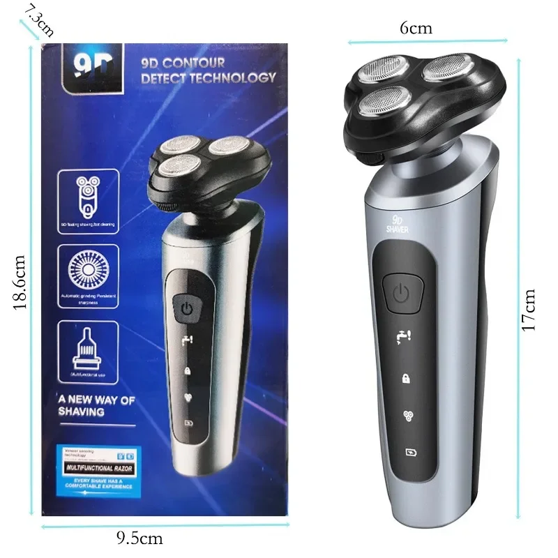 New 9D Man Electric Razor Face Shaver USB Full-body Wash Beard Knife  Rechargeable Razor Rechargeable Trimmer 6