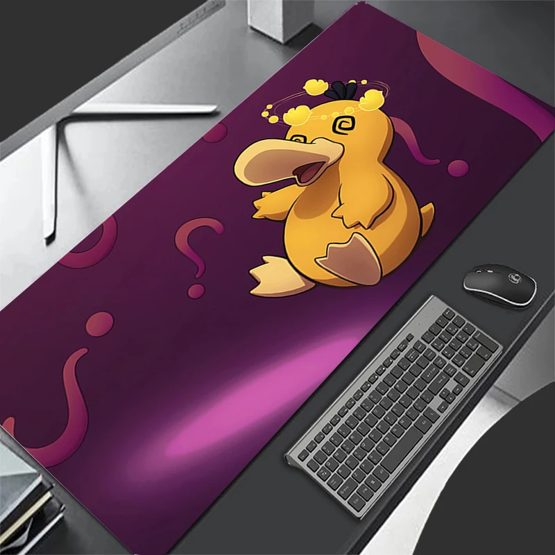 Anime Mouse Pad Large Gamer XXL Keyboard P-pokemon Desk Mouse Mat Psyduck Carpet Rubber Tapis Souris Gaming Notbook Pc Mousepad