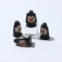 2pcs 1:12 Dollhouse Miniature Vintage Retro Kerosene Lamp Baby Gift Toy Mini Furniture Miniature Rement Black Kerosene Lamp 1