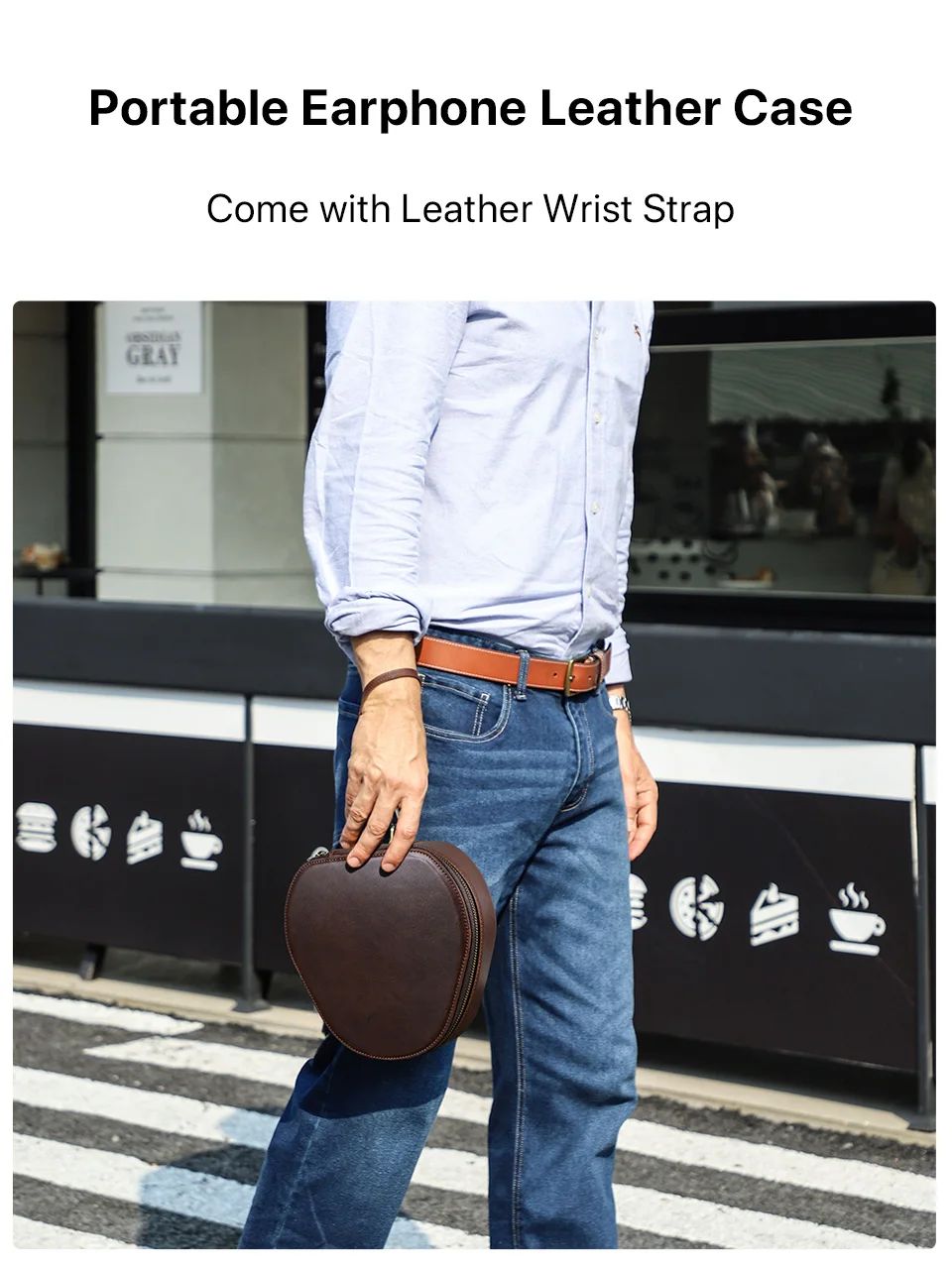 Genuine Leather Case for Apple AirPods Max SONY WH1000 XM4 Headphone Travel Carrying Case Protective Cover Portable Storage Box