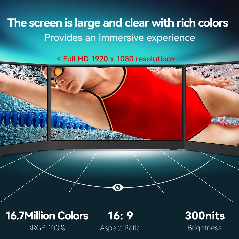 Intehill-ポータブルゲーミングモニター,15.6インチ,1920x1080, 240hz