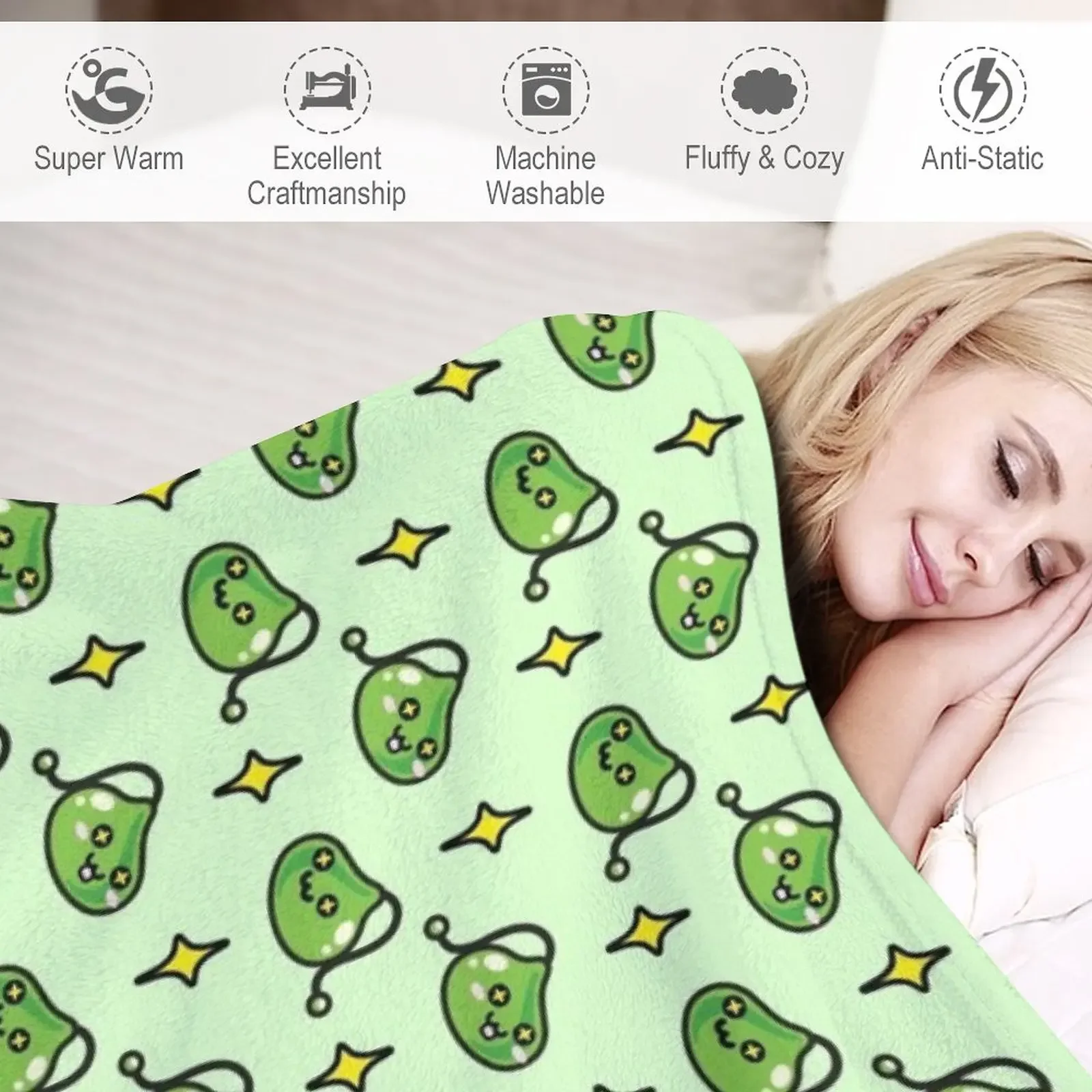 Cute Maplestory Slime Throw Blanket Multi-Purpose Sofas Blanket Fluffy 4