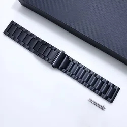 Titanium Alloy Universal Watch Strap - Sleek and Durable Bracelet for 22mm width (Black)