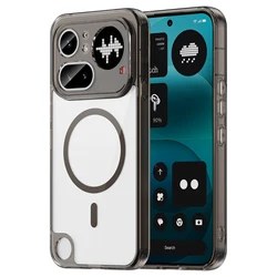 Clear Phone Case with Shockproof Slim Protection and MagSafe Compatibility for Nothing Phone (4a) Pro (Black)