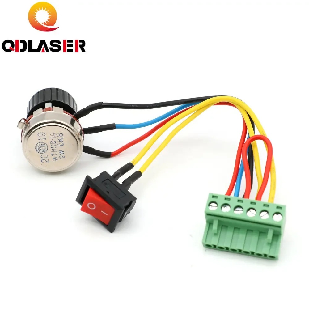 

QDLASER Adjustable Resistor Adjuster With Knob And Switch For Adjust the Power To Test power Supply For CO2 Laser Machine