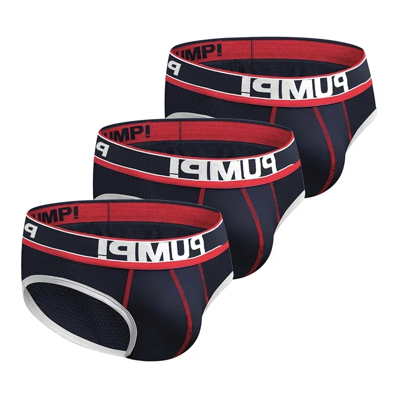 Men Underwear 3pcs/lot Hollow Breathable Mens Slip Bikini Jockstrap Briefs