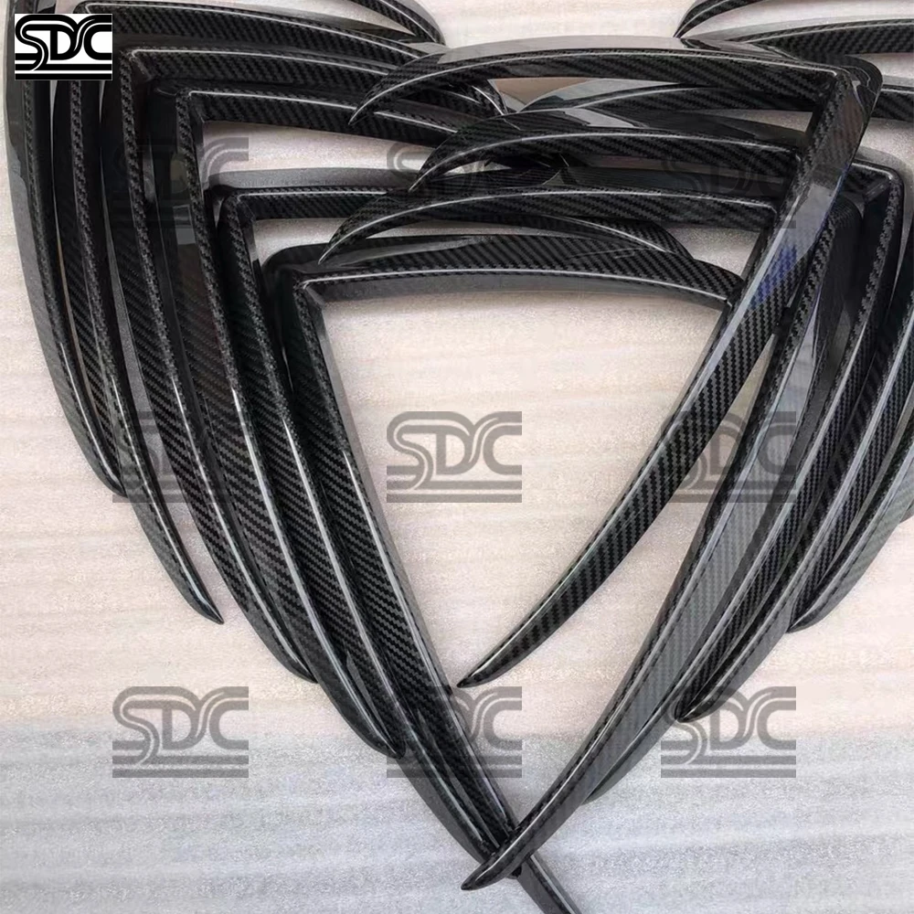 테슬라 모델 X 플레이드 2021+용 리얼 드라이 카본 파이버 프론트 카나드, 프론트 범퍼 스플리터 트림, 안개등 프레임 (2개/세트)