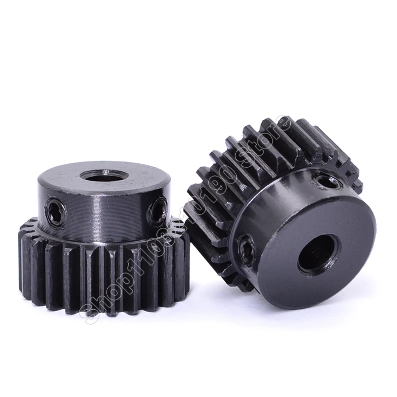 Motor Gear 1Pc 1M 15T-23T Spur Gear Pinion Bore 4/5/6/6.35/7/8/10/11/12/12.7mm Model 1 With Step Blackened Transmission Parts