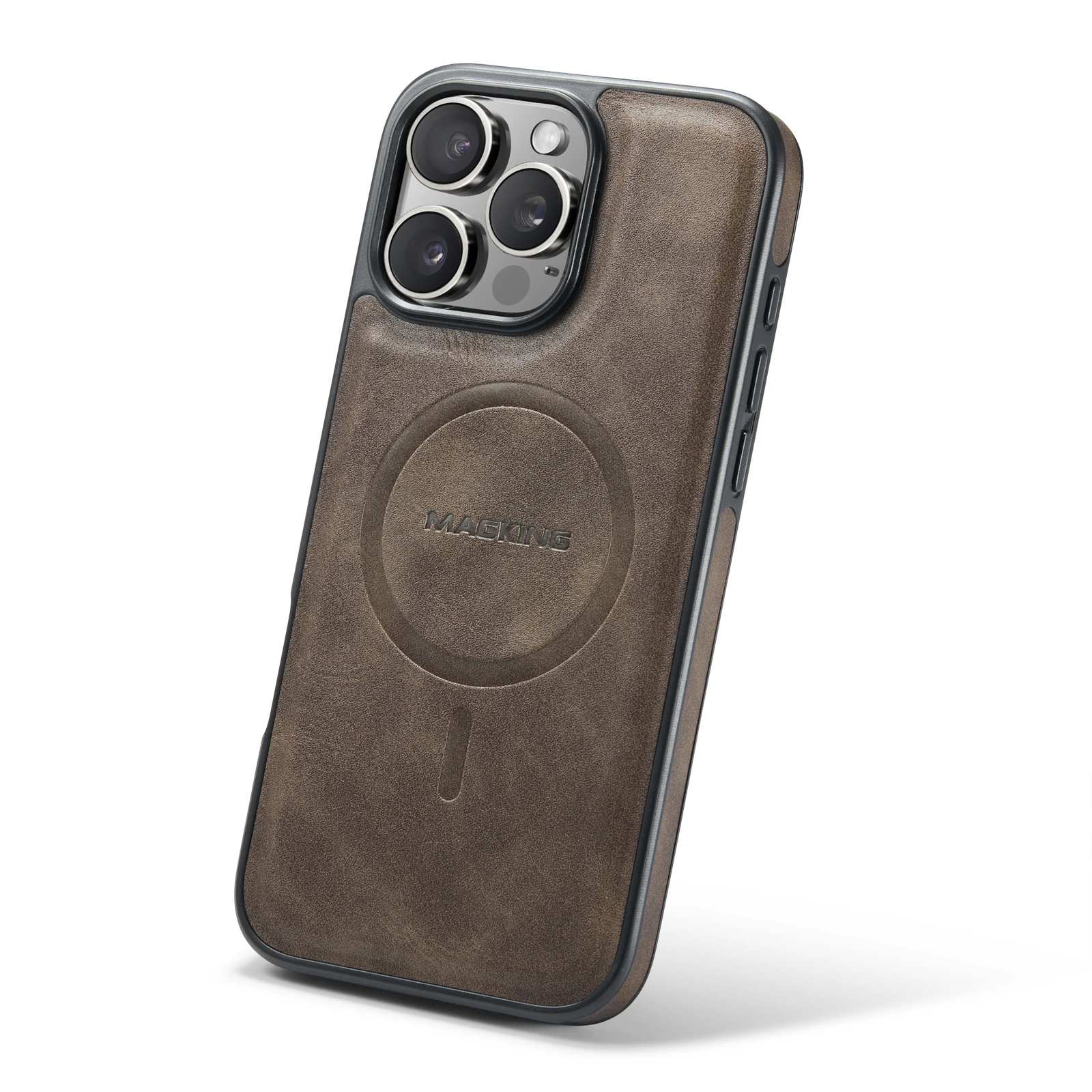 Premium Retro-Leather MagSafe Magnetic Wireless Charging Phone Case