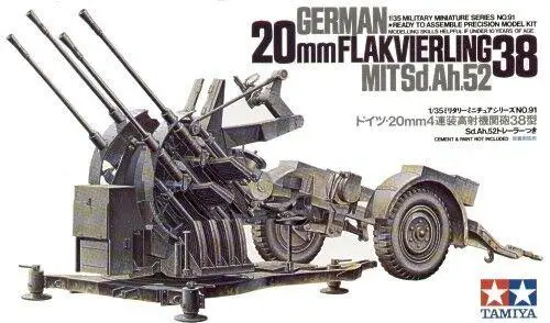 

Набор моделей Tamiya в масштабе 35091, немецкий 2 см Flakvierling 38, набор моделей противолетательного пистолета