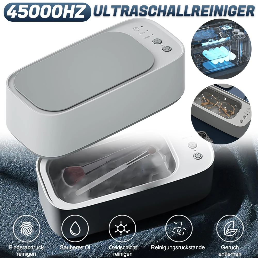 45000Hz Ultrasonic Cleaner 15W High Frequency Vibration Cleaning Machine for Glasses Jewelry Watches Makeup Brushes 2